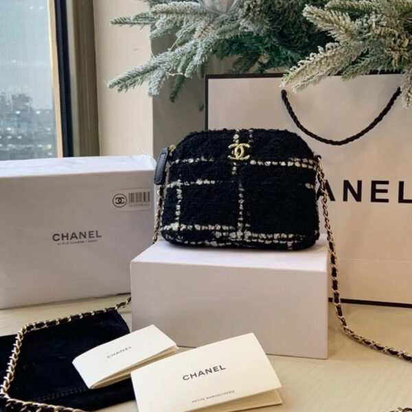 Chanel Black Woolen Small Bag