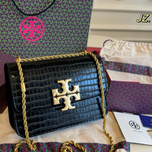 Tory Burch Chain Gold Brick Tofu Bag