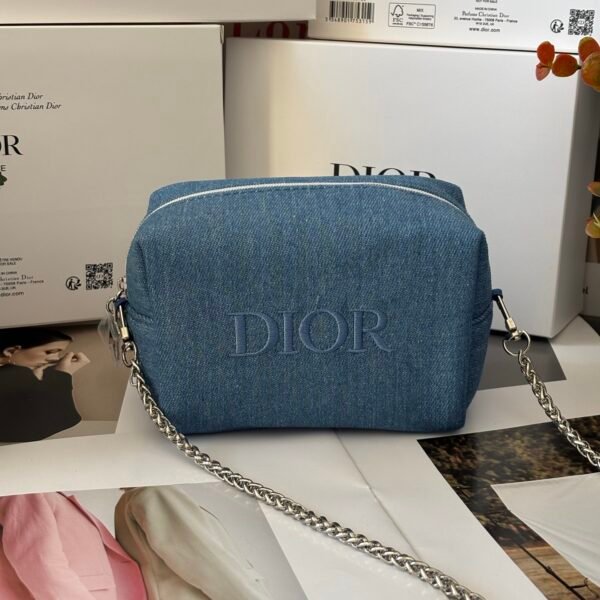 Dior Denim Makeup Bag